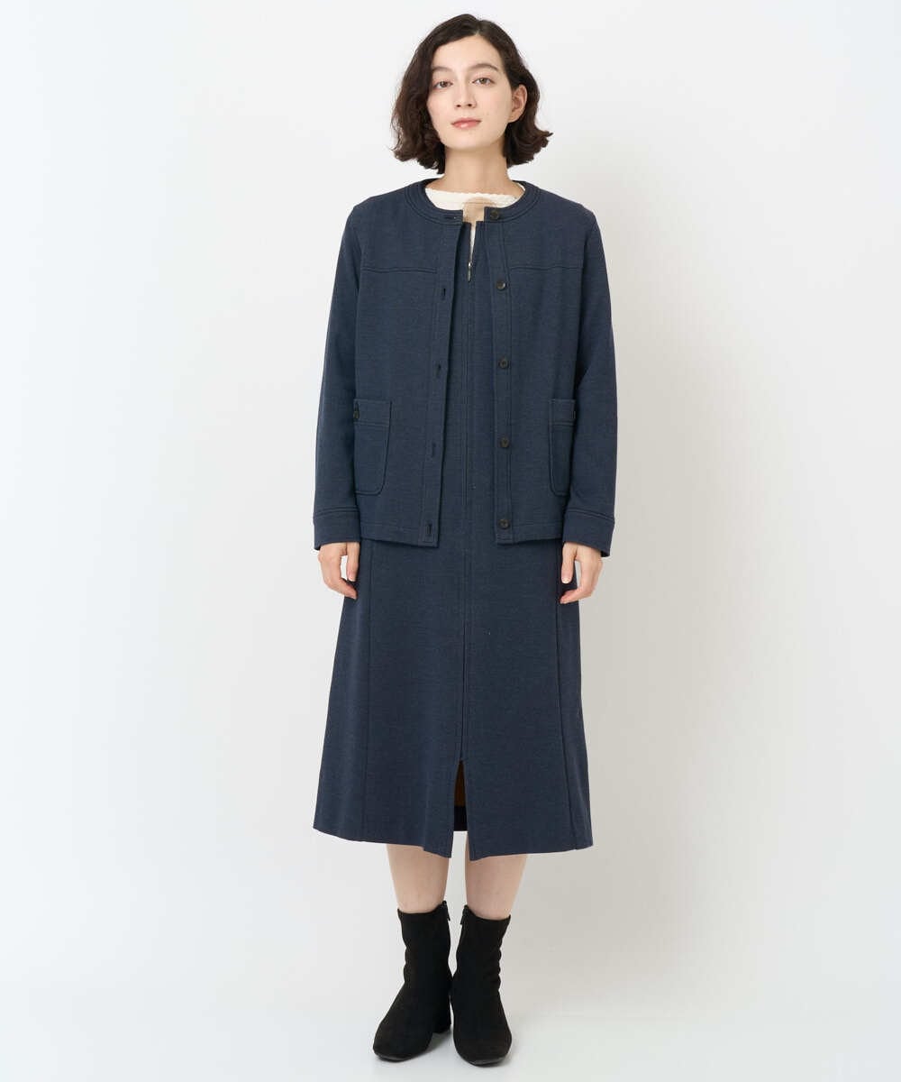 NHEAF81330 GIANNI LO GIUDICE(小さいサイズ)(メゾン ドゥ サンク) [セットアップ対応]デニムジャージージャンパースカート ネイビー