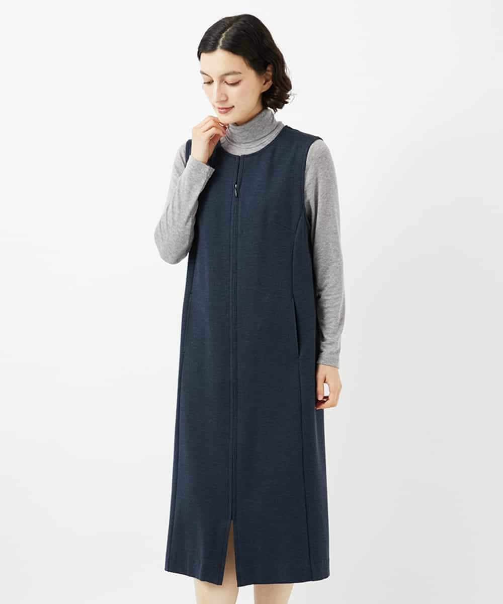 NHEAF81330 GIANNI LO GIUDICE(小さいサイズ)(メゾン ドゥ サンク) [セットアップ対応]デニムジャージージャンパースカート ネイビー