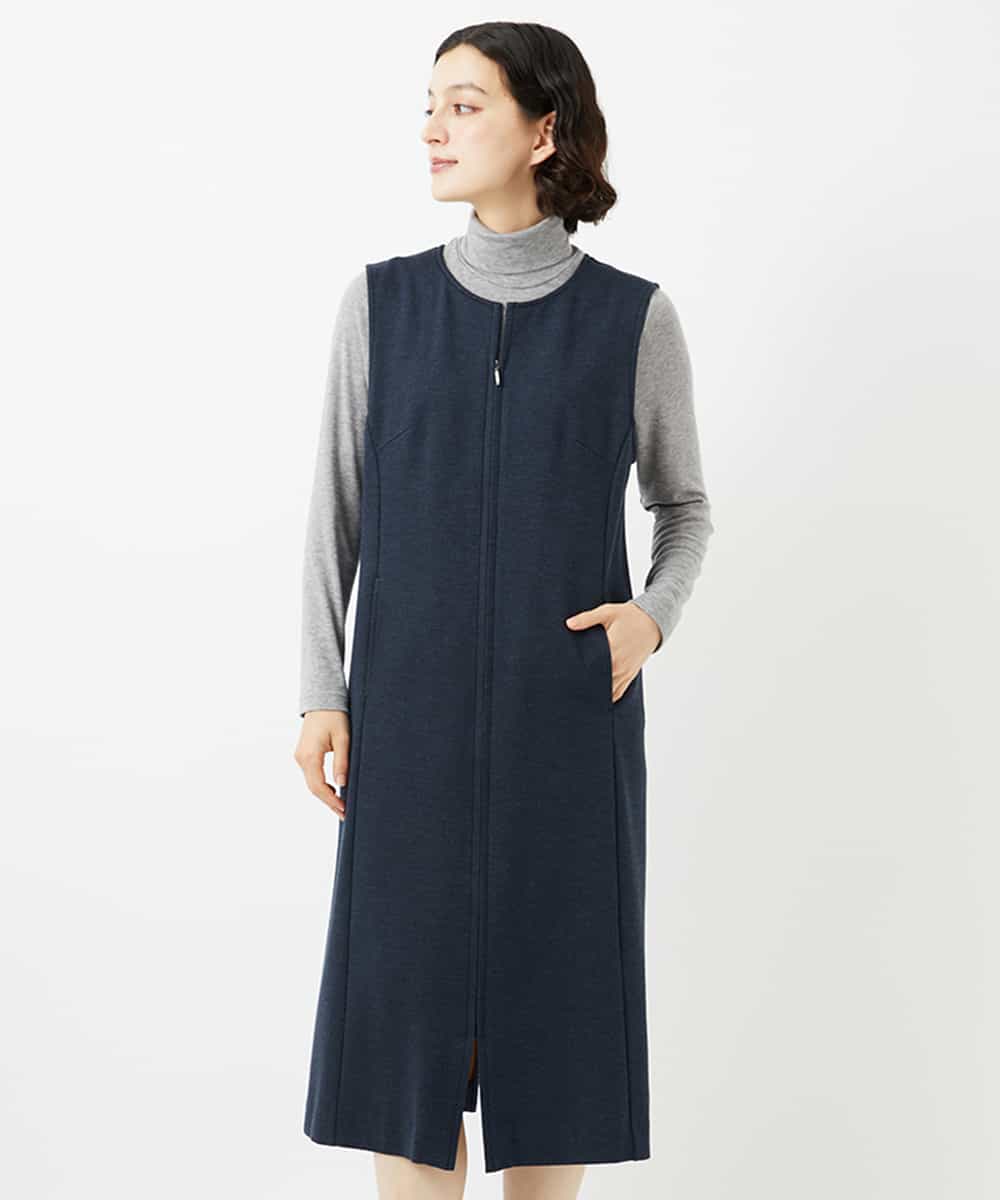 NHEAF81330 GIANNI LO GIUDICE(小さいサイズ)(メゾン ドゥ サンク) [セットアップ対応]デニムジャージージャンパースカート ネイビー