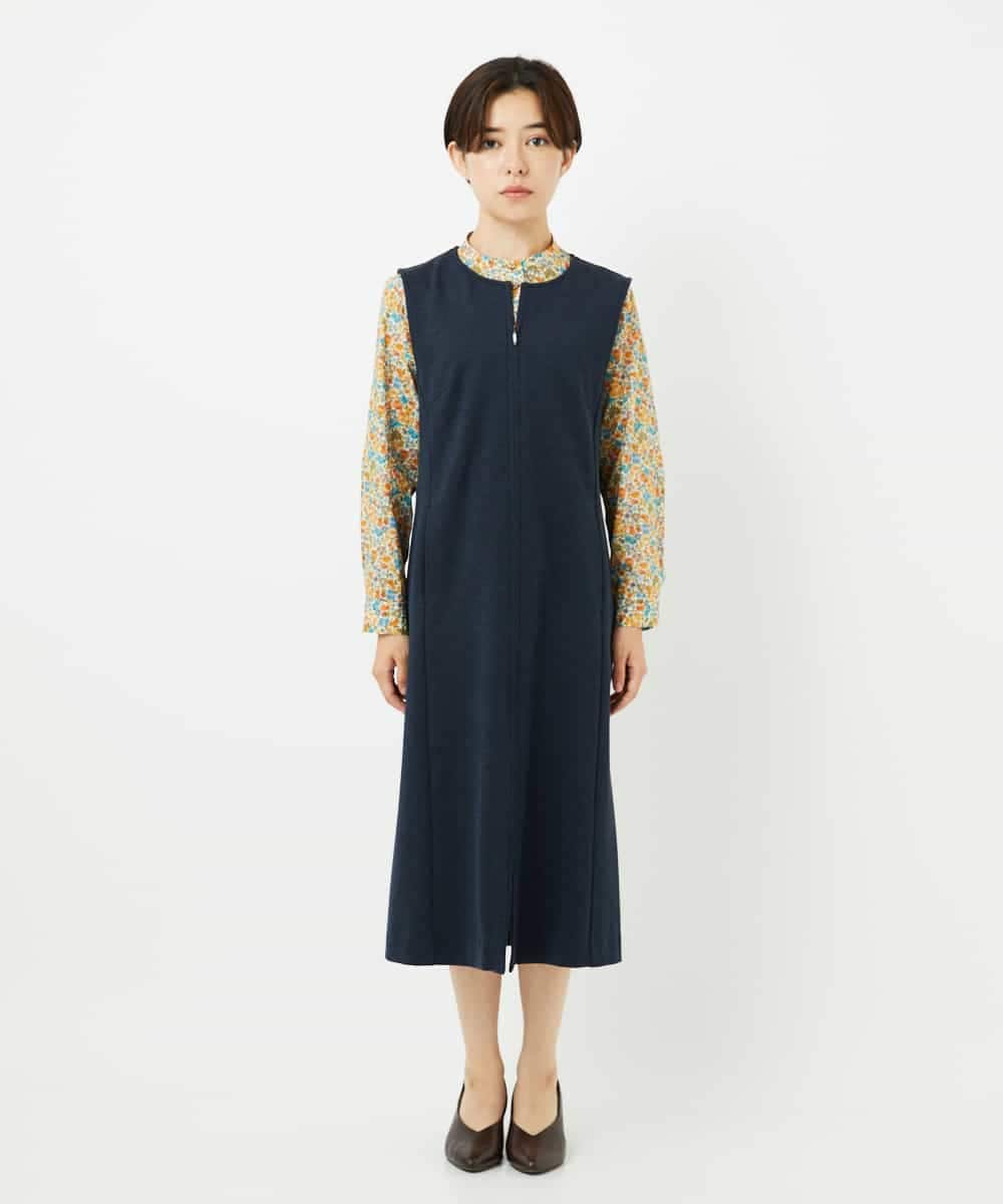 NHEAF81330 GIANNI LO GIUDICE(小さいサイズ)(メゾン ドゥ サンク) [セットアップ対応]デニムジャージージャンパースカート ネイビー