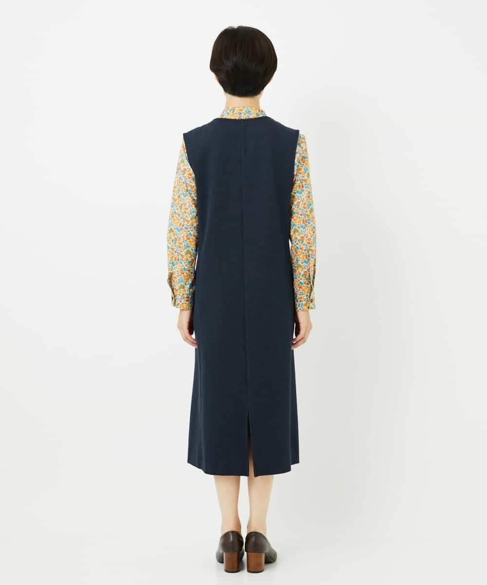 NHEAF81330 GIANNI LO GIUDICE(小さいサイズ)(メゾン ドゥ サンク) [セットアップ対応]デニムジャージージャンパースカート ネイビー