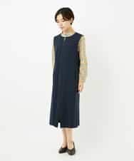 NHEAF81330 GIANNI LO GIUDICE(小さいサイズ)(メゾン ドゥ サンク) [セットアップ対応]デニムジャージージャンパースカート ネイビー