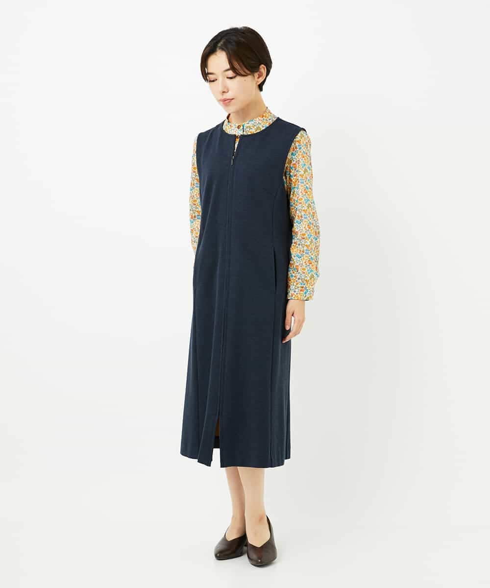 NHEAF81330 GIANNI LO GIUDICE(小さいサイズ)(メゾン ドゥ サンク) [セットアップ対応]デニムジャージージャンパースカート ネイビー