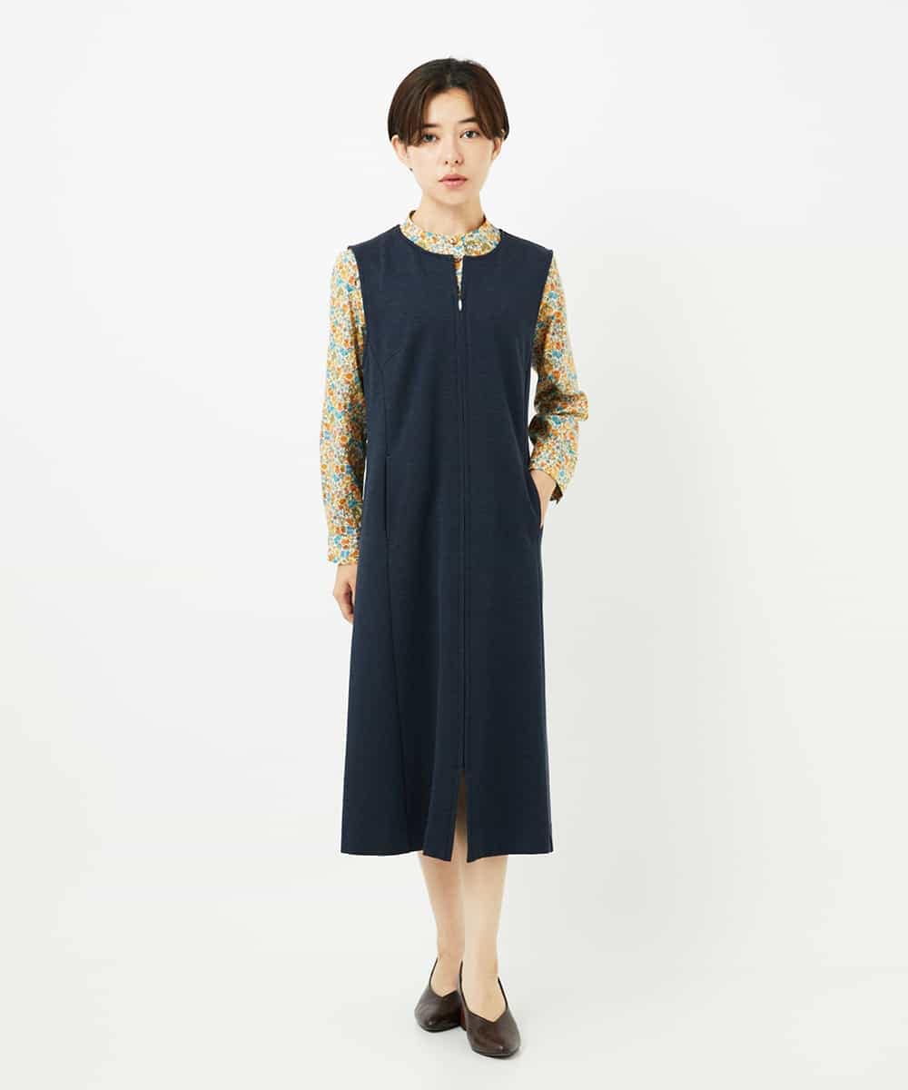 NHEAF81330 GIANNI LO GIUDICE(小さいサイズ)(メゾン ドゥ サンク) [セットアップ対応]デニムジャージージャンパースカート ネイビー