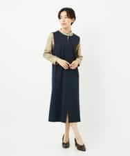 NHEAF81330 GIANNI LO GIUDICE(小さいサイズ)(メゾン ドゥ サンク) [セットアップ対応]デニムジャージージャンパースカート ネイビー