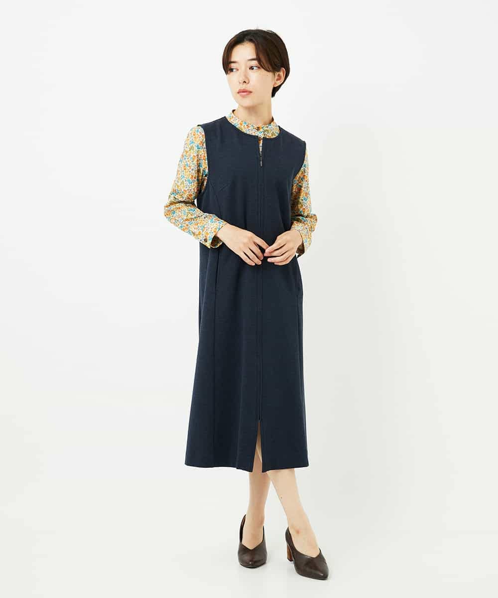 NHEAF81330 GIANNI LO GIUDICE(小さいサイズ)(メゾン ドゥ サンク) [セットアップ対応]デニムジャージージャンパースカート ネイビー