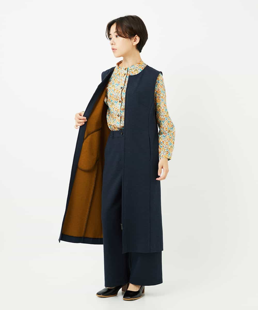 NHEAF81330 GIANNI LO GIUDICE(小さいサイズ)(メゾン ドゥ サンク) [セットアップ対応]デニムジャージージャンパースカート ネイビー