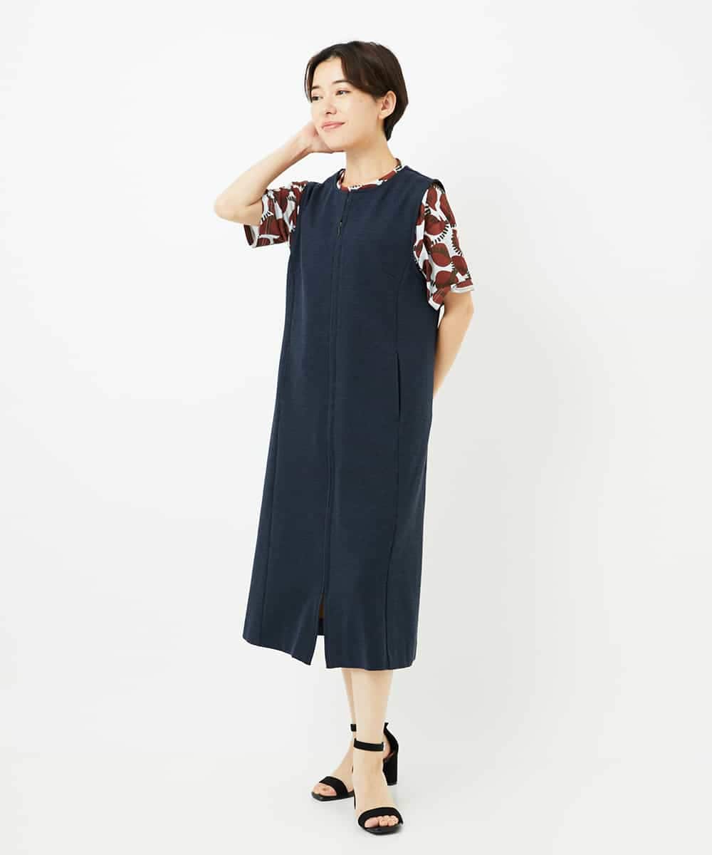 NHEAF81330 GIANNI LO GIUDICE(小さいサイズ)(メゾン ドゥ サンク) [セットアップ対応]デニムジャージージャンパースカート ネイビー