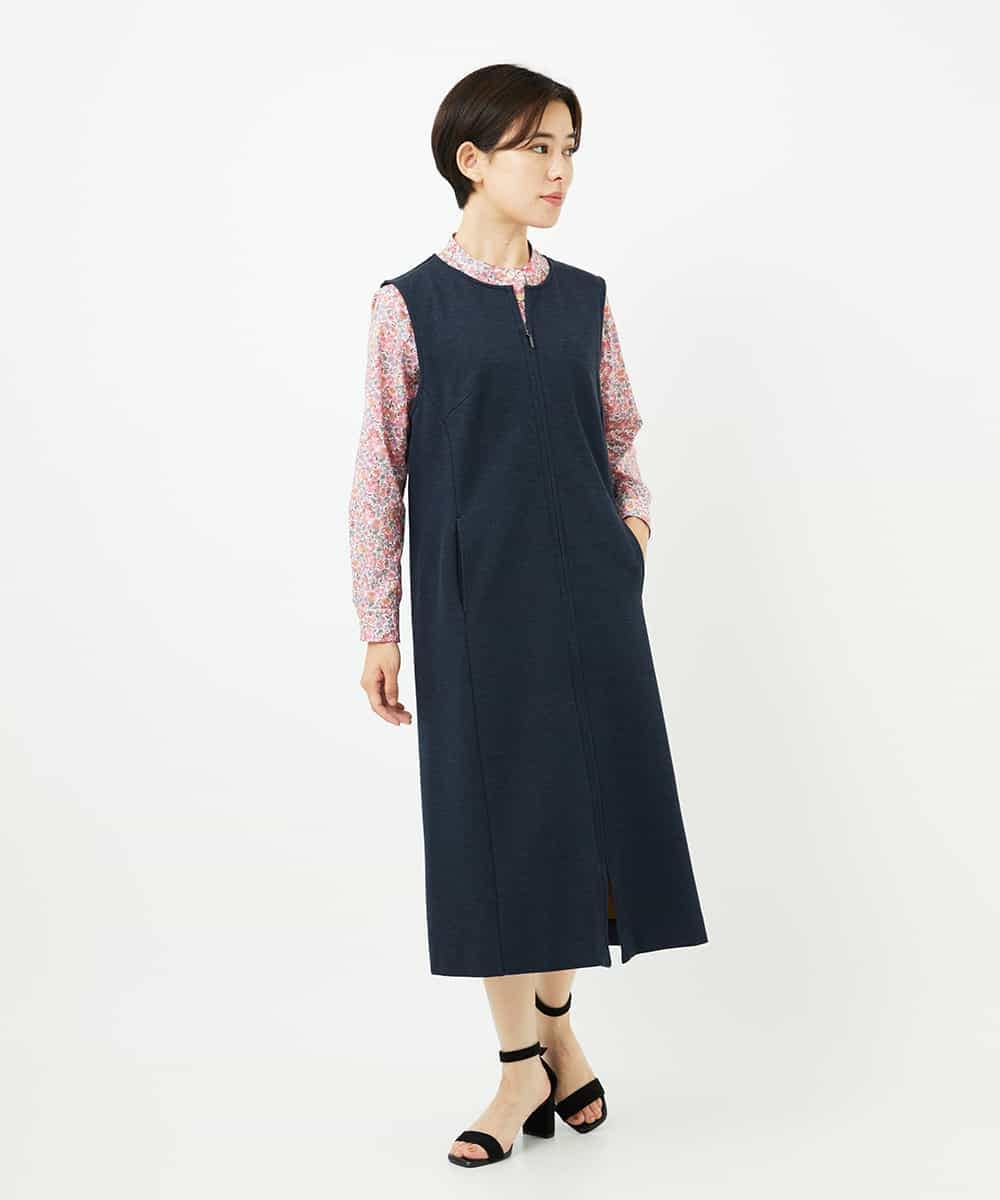 NHEAF81330 GIANNI LO GIUDICE(小さいサイズ)(メゾン ドゥ サンク) [セットアップ対応]デニムジャージージャンパースカート ネイビー