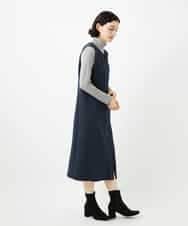 NHEAF81330 GIANNI LO GIUDICE(小さいサイズ)(メゾン ドゥ サンク) [セットアップ対応]デニムジャージージャンパースカート ネイビー