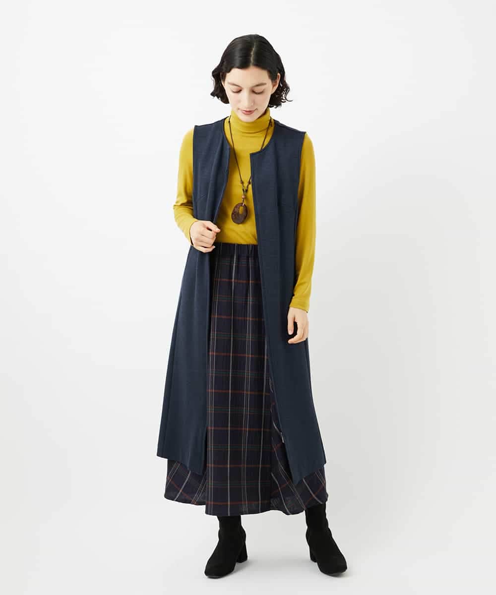 NHEAF81330 GIANNI LO GIUDICE(小さいサイズ)(メゾン ドゥ サンク) [セットアップ対応]デニムジャージージャンパースカート ネイビー