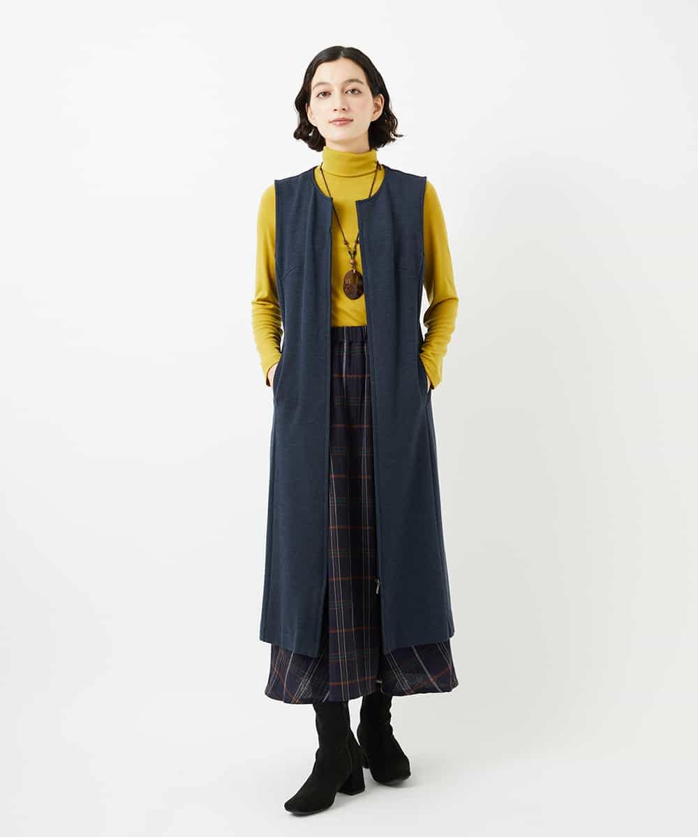 NHEAF81330 GIANNI LO GIUDICE(小さいサイズ)(メゾン ドゥ サンク) [セットアップ対応]デニムジャージージャンパースカート ネイビー