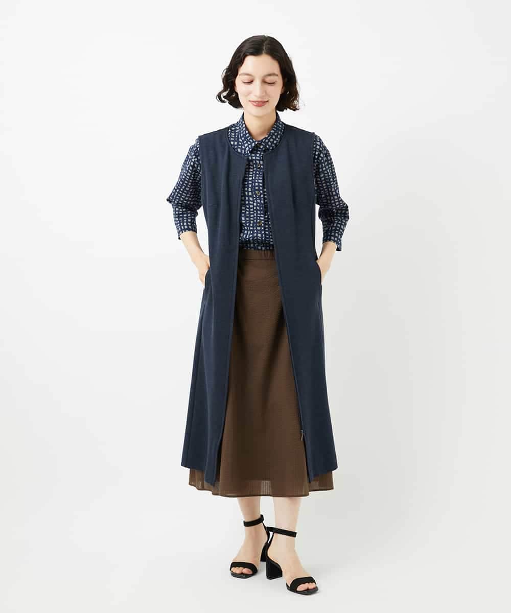 NHEAF81330 GIANNI LO GIUDICE(小さいサイズ)(メゾン ドゥ サンク) [セットアップ対応]デニムジャージージャンパースカート ネイビー