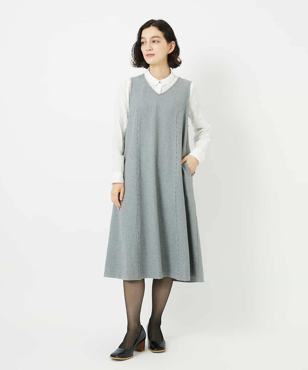 NHEAF84360 GIANNI LO GIUDICE(小さいサイズ)(メゾン ドゥ サンク) ガンクラブチェックジャンパースカート グレー