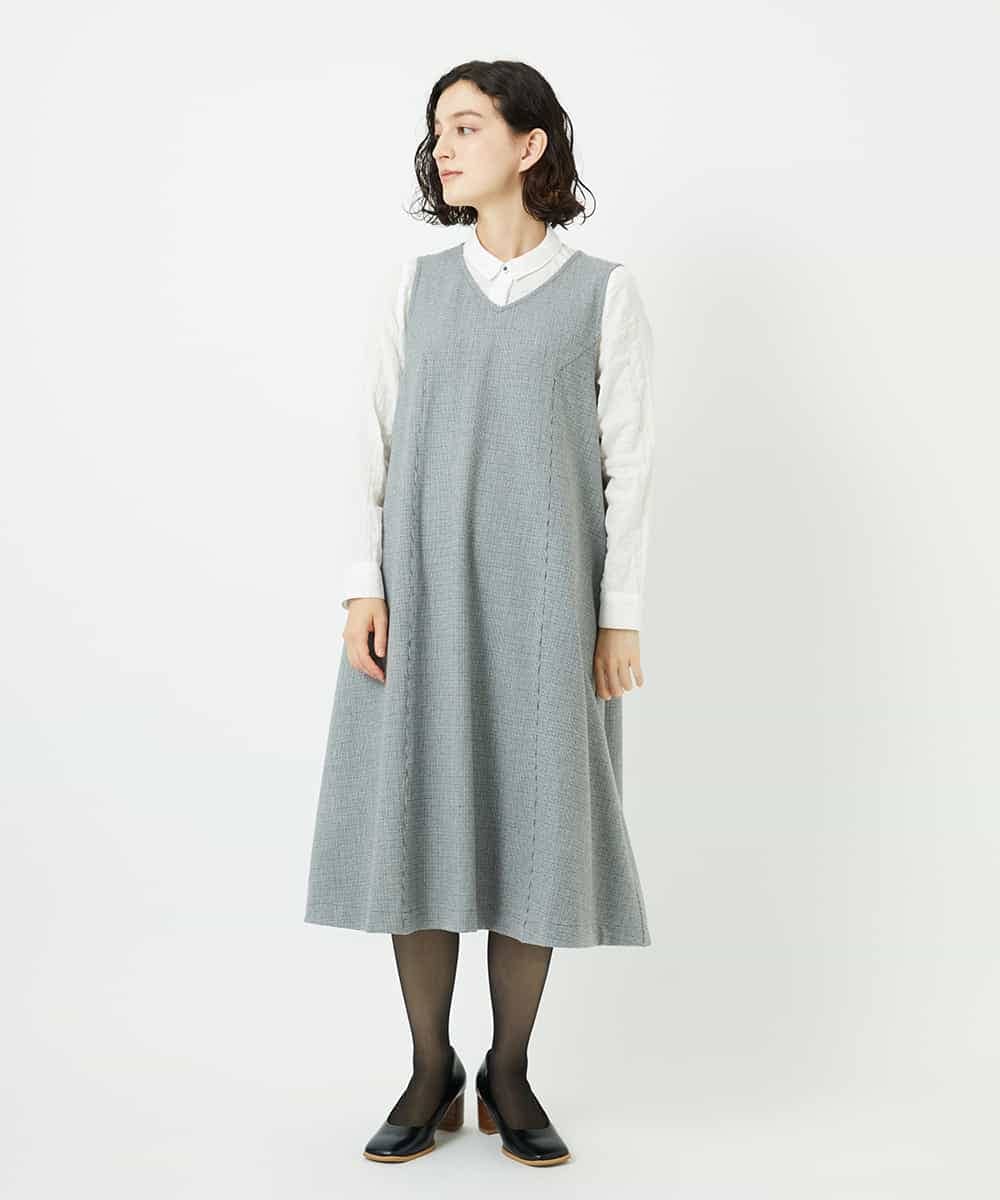 NHEAF84360 GIANNI LO GIUDICE(小さいサイズ)(メゾン ドゥ サンク) ガンクラブチェックジャンパースカート グレー