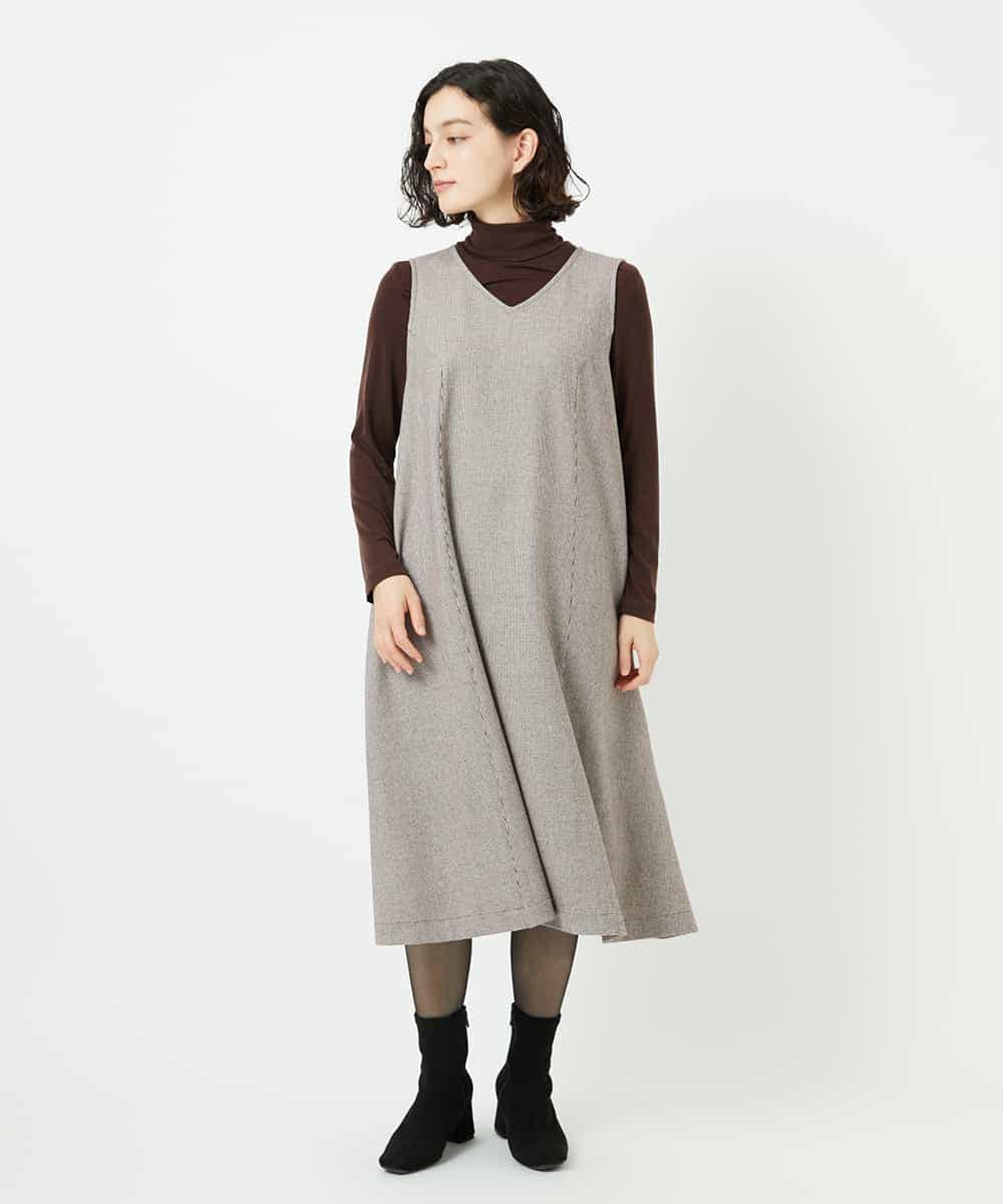NHEAF84360 GIANNI LO GIUDICE(小さいサイズ)(メゾン ドゥ サンク) ガンクラブチェックジャンパースカート グレー