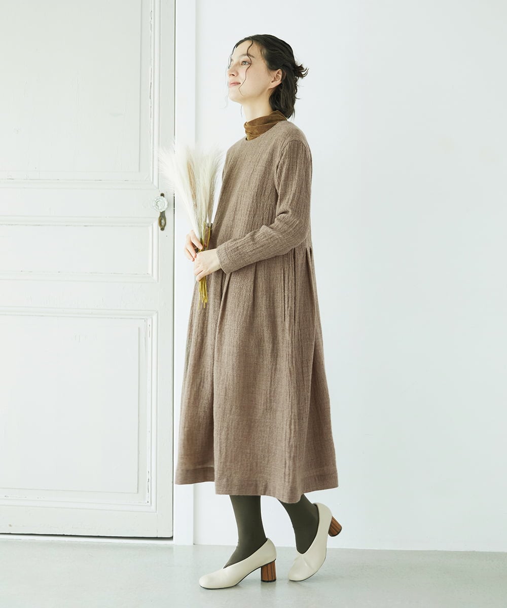 NHEAF85390 GIANNI LO GIUDICE(小さいサイズ)(メゾン ドゥ サンク) リファインガーゼワンピース ベージュ