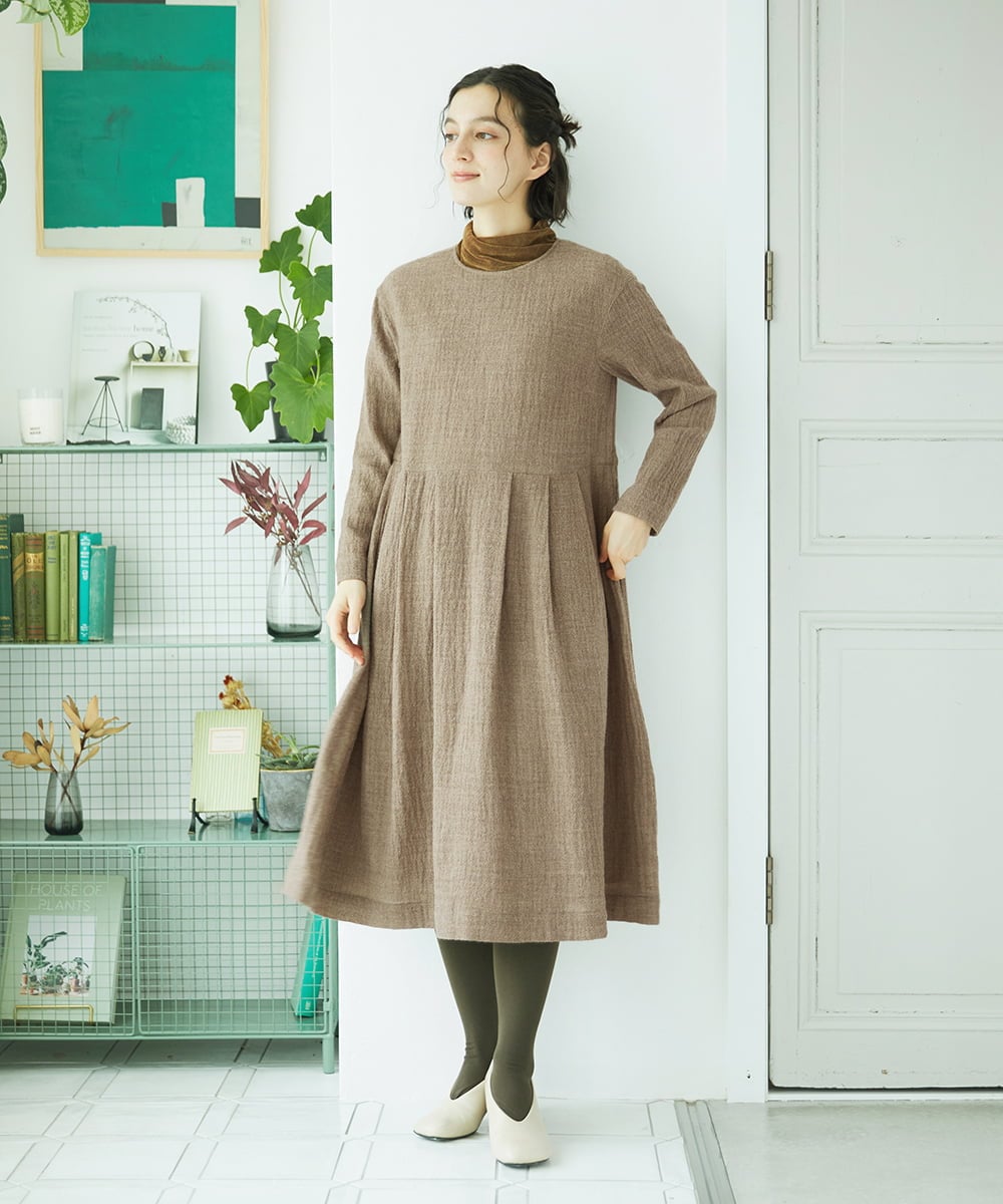 NHEAF85390 GIANNI LO GIUDICE(小さいサイズ)(メゾン ドゥ サンク) リファインガーゼワンピース ベージュ