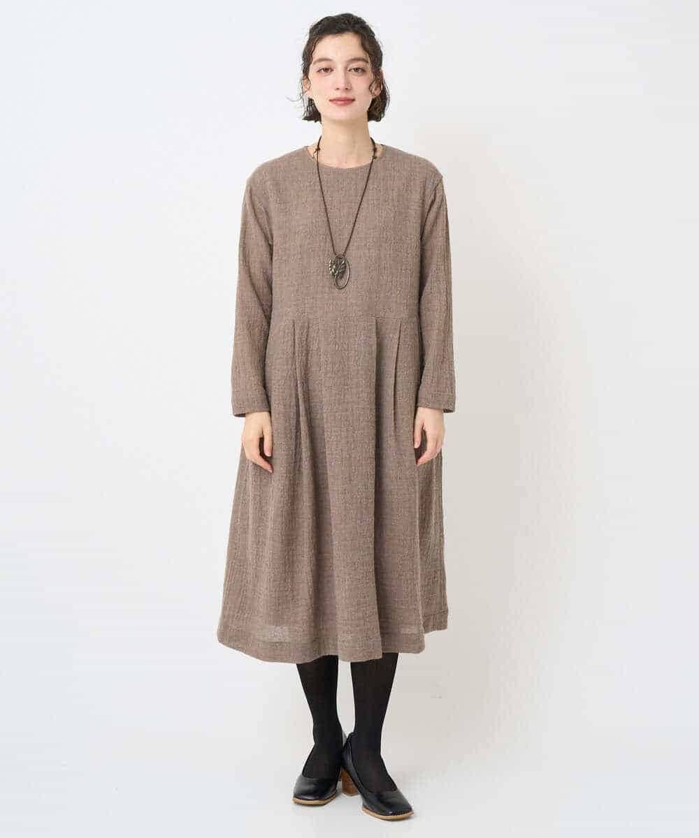 NHEAF85390 GIANNI LO GIUDICE(小さいサイズ)(メゾン ドゥ サンク) リファインガーゼワンピース ベージュ