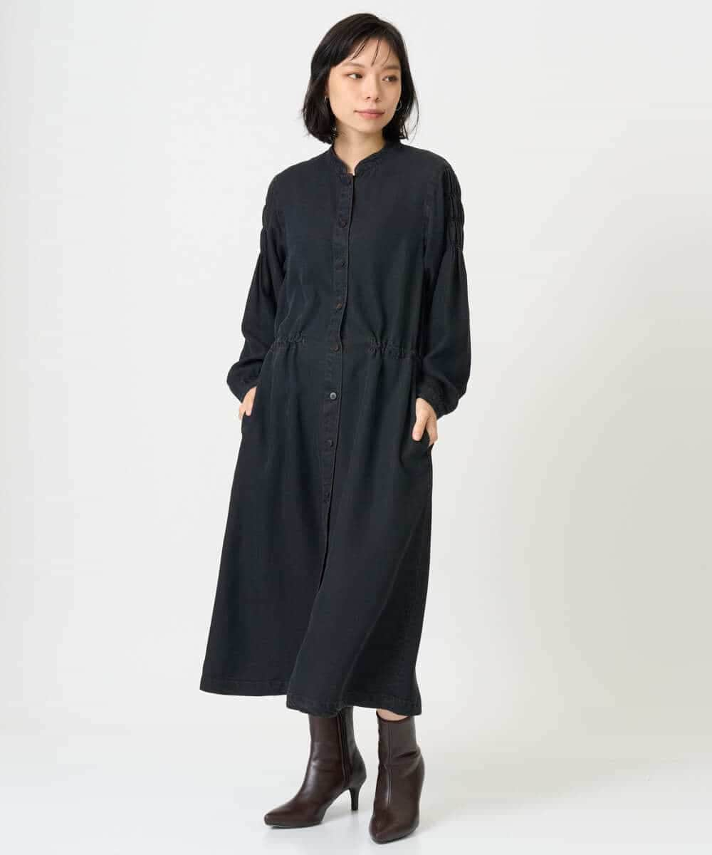 NHEAH37390 GIANNI LO GIUDICE(小さいサイズ)(メゾン ドゥ サンク) テンセルデニムヴィンテージワンピース ダークグレー