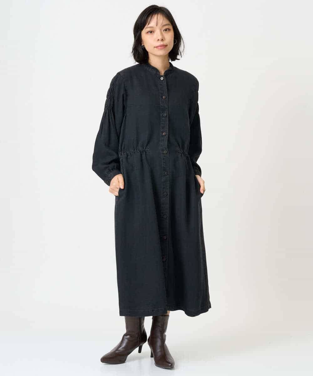 NHEAH37390 GIANNI LO GIUDICE(小さいサイズ)(メゾン ドゥ サンク) テンセルデニムヴィンテージワンピース ダークグレー