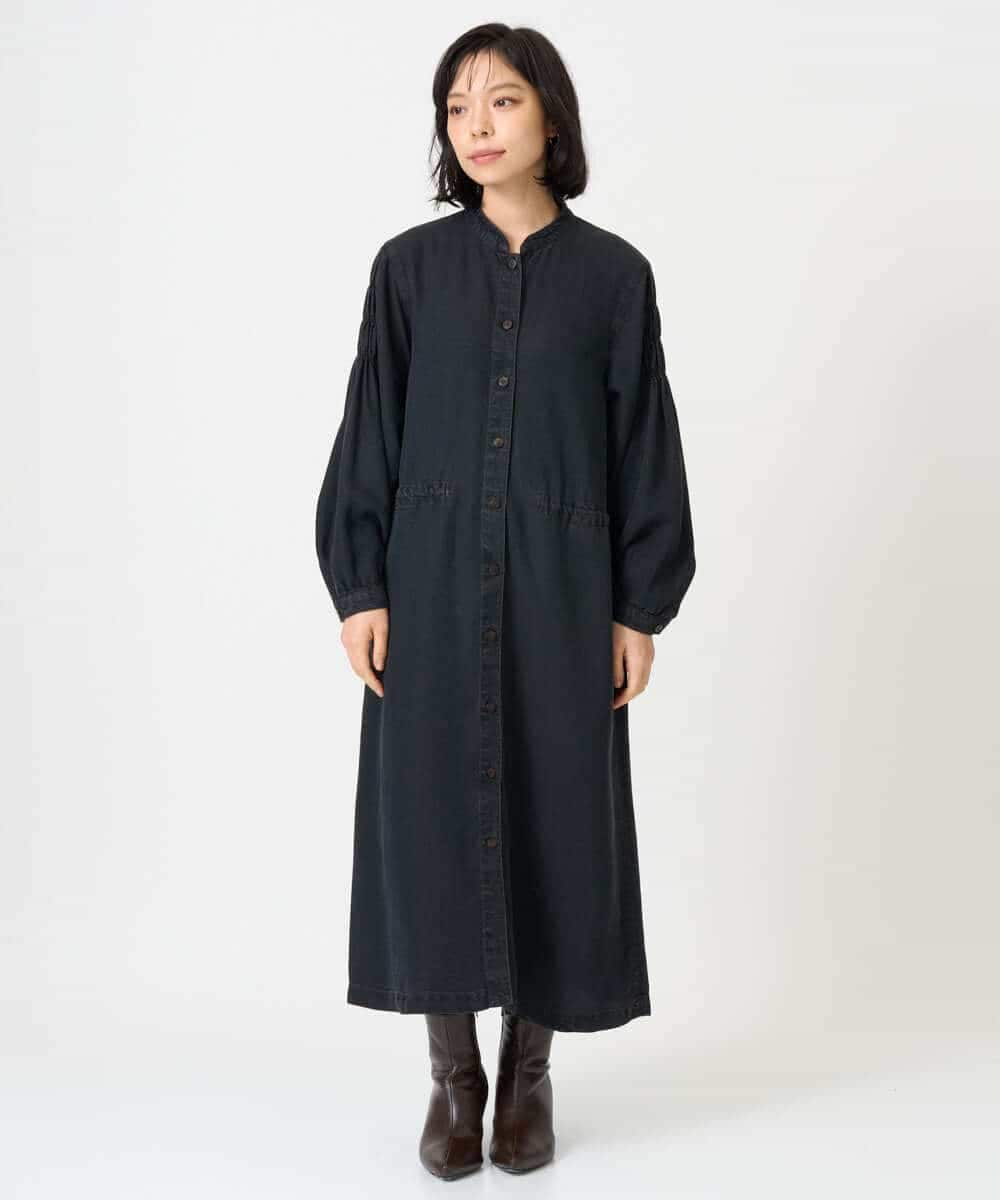 NHEAH37390 GIANNI LO GIUDICE(小さいサイズ)(メゾン ドゥ サンク) テンセルデニムヴィンテージワンピース ダークグレー