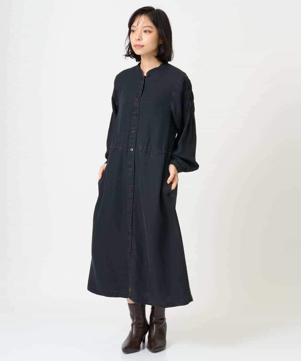 NHEAH37390 GIANNI LO GIUDICE(小さいサイズ)(メゾン ドゥ サンク) テンセルデニムヴィンテージワンピース ダークグレー