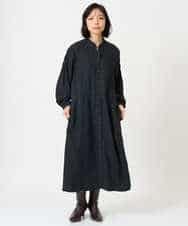 NHEAH37390 GIANNI LO GIUDICE(小さいサイズ)(メゾン ドゥ サンク) テンセルデニムヴィンテージワンピース ダークグレー