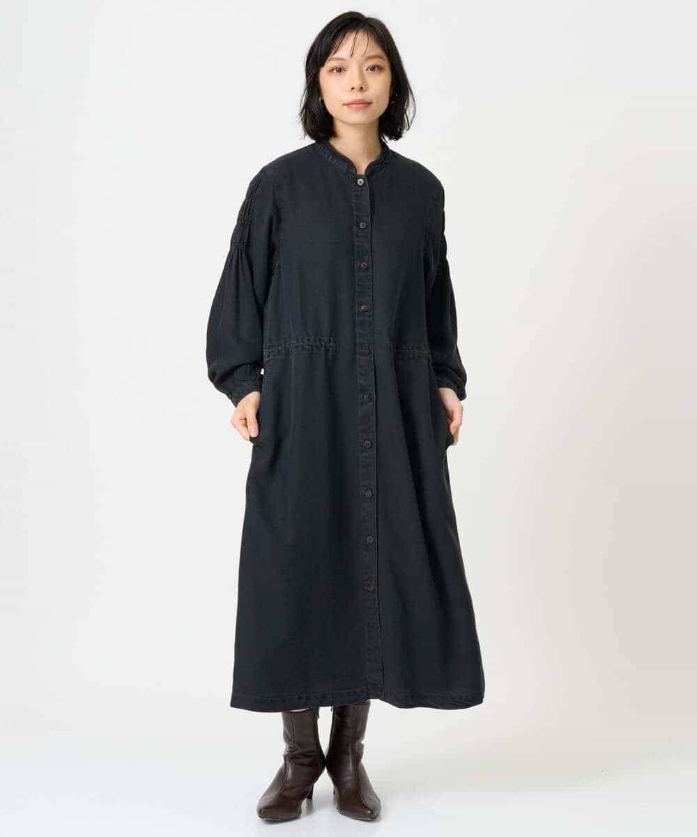 NHEAH37390 GIANNI LO GIUDICE(小さいサイズ)(メゾン ドゥ サンク) テンセルデニムヴィンテージワンピース ダークグレー