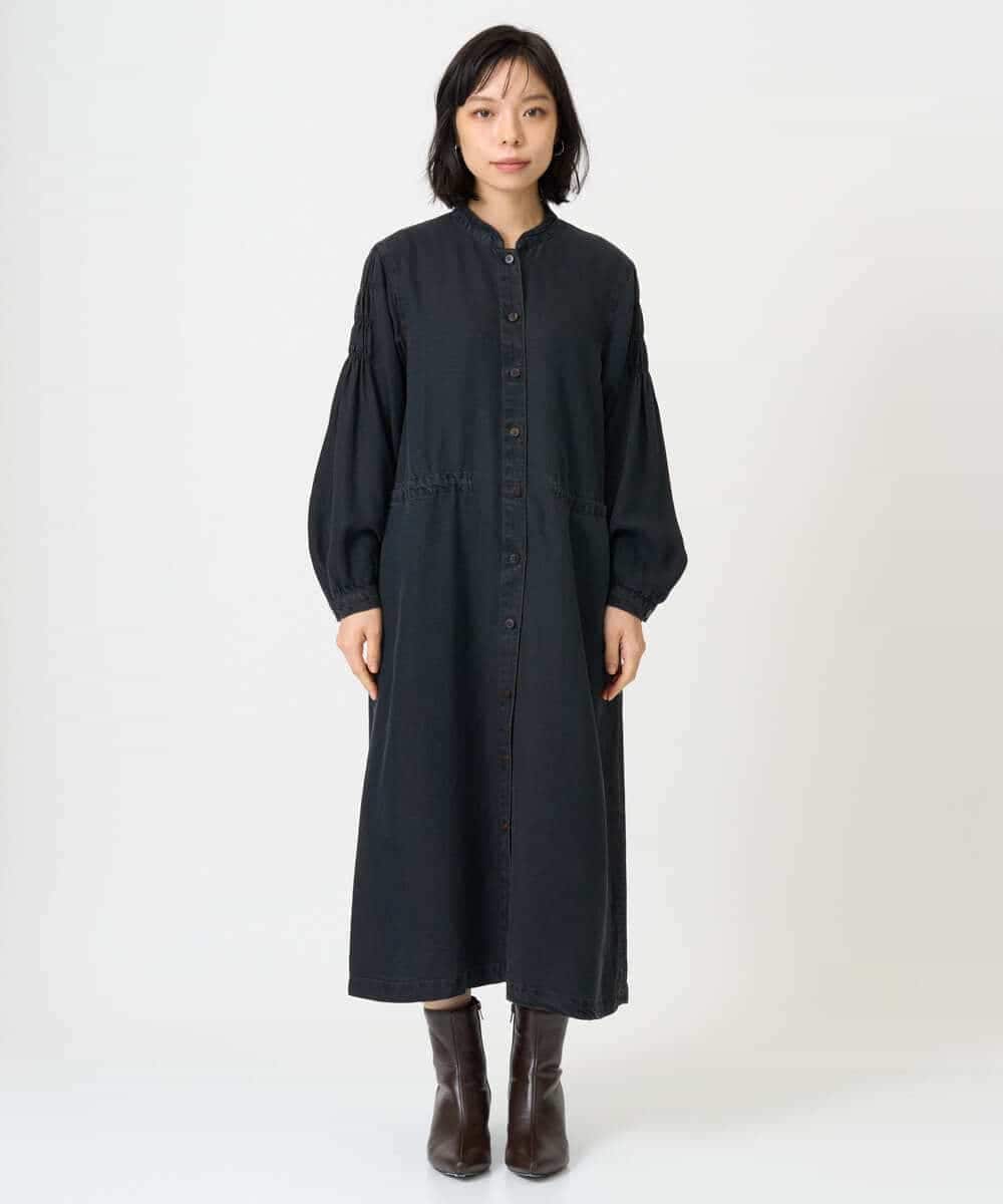 NHEAH37390 GIANNI LO GIUDICE(小さいサイズ)(メゾン ドゥ サンク) テンセルデニムヴィンテージワンピース ダークグレー