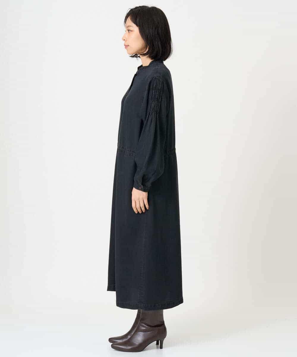 NHEAH37390 GIANNI LO GIUDICE(小さいサイズ)(メゾン ドゥ サンク) テンセルデニムヴィンテージワンピース ダークグレー