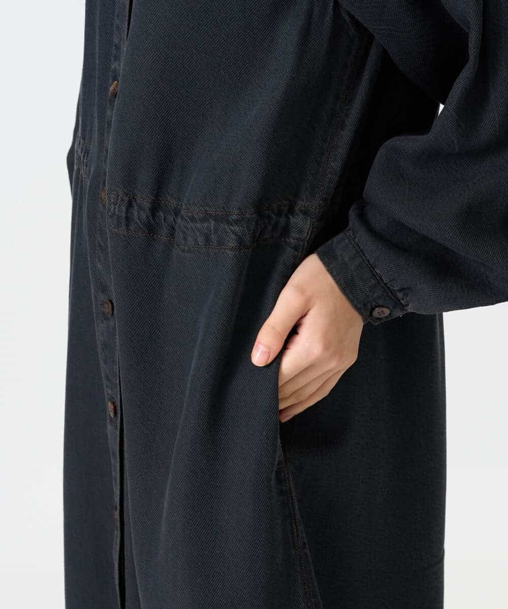 NHEAH37390 GIANNI LO GIUDICE(小さいサイズ)(メゾン ドゥ サンク) テンセルデニムヴィンテージワンピース ダークグレー