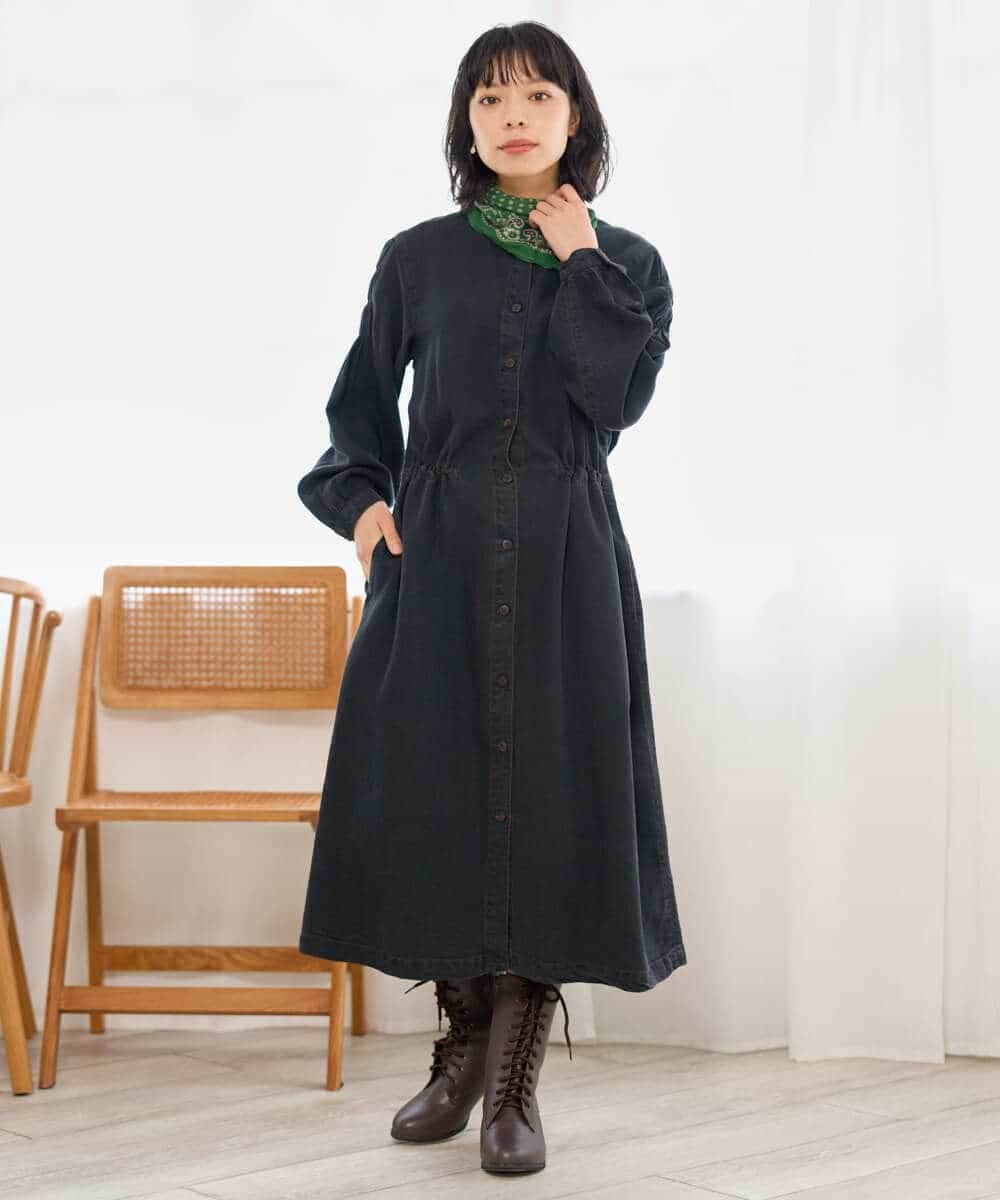 NHEAH37390 GIANNI LO GIUDICE(小さいサイズ) テンセルデニムヴィンテージワンピース