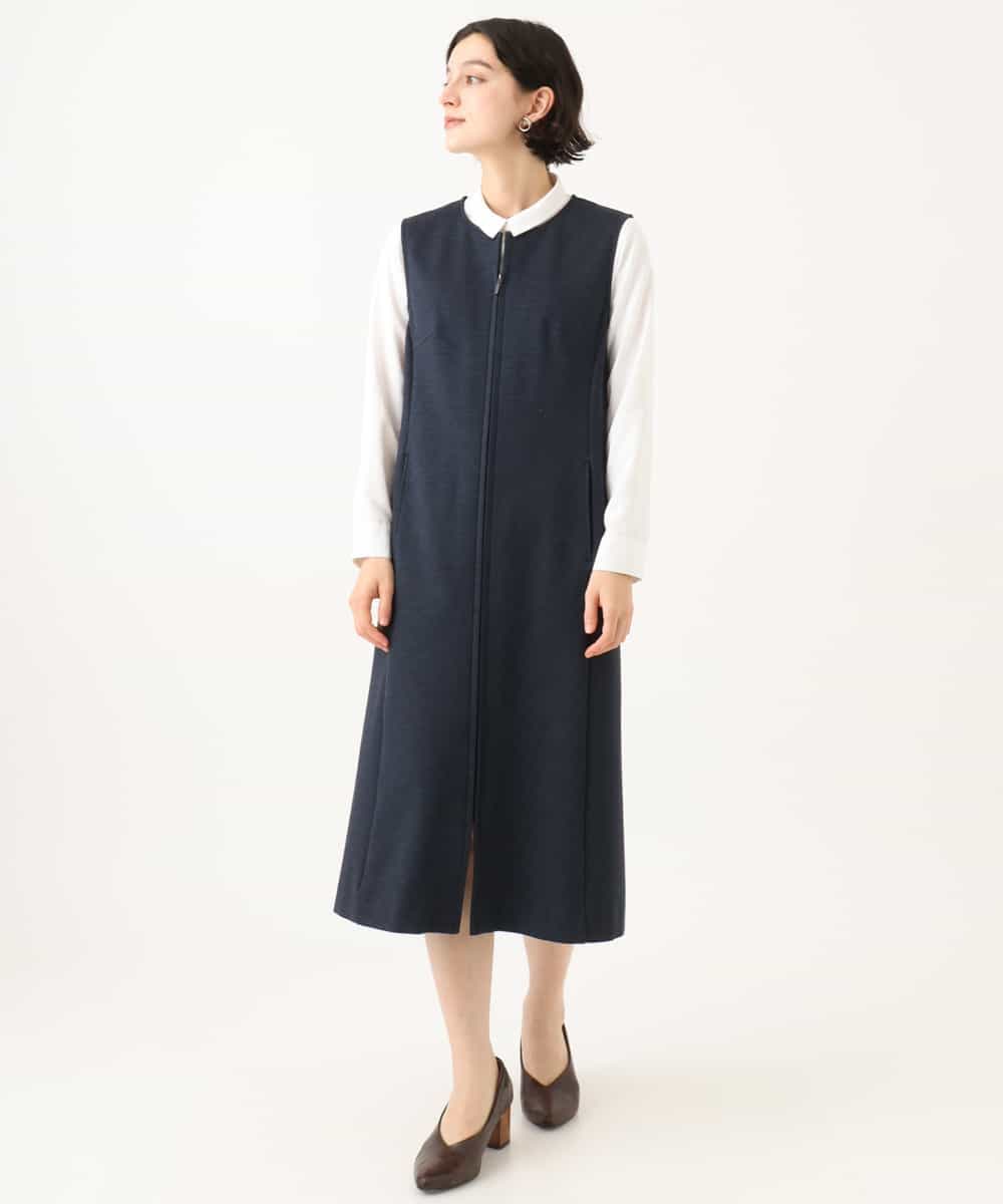 NHEAI83330 GIANNI LO GIUDICE(小さいサイズ)(メゾン ドゥ サンク) [セットアップ対応]デニムジャージージャンパースカート ネイビー