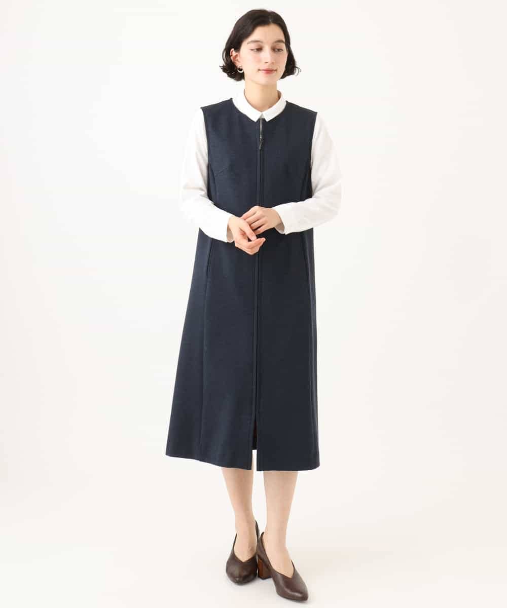 NHEAI83330 GIANNI LO GIUDICE(小さいサイズ)(メゾン ドゥ サンク) [セットアップ対応]デニムジャージージャンパースカート ネイビー