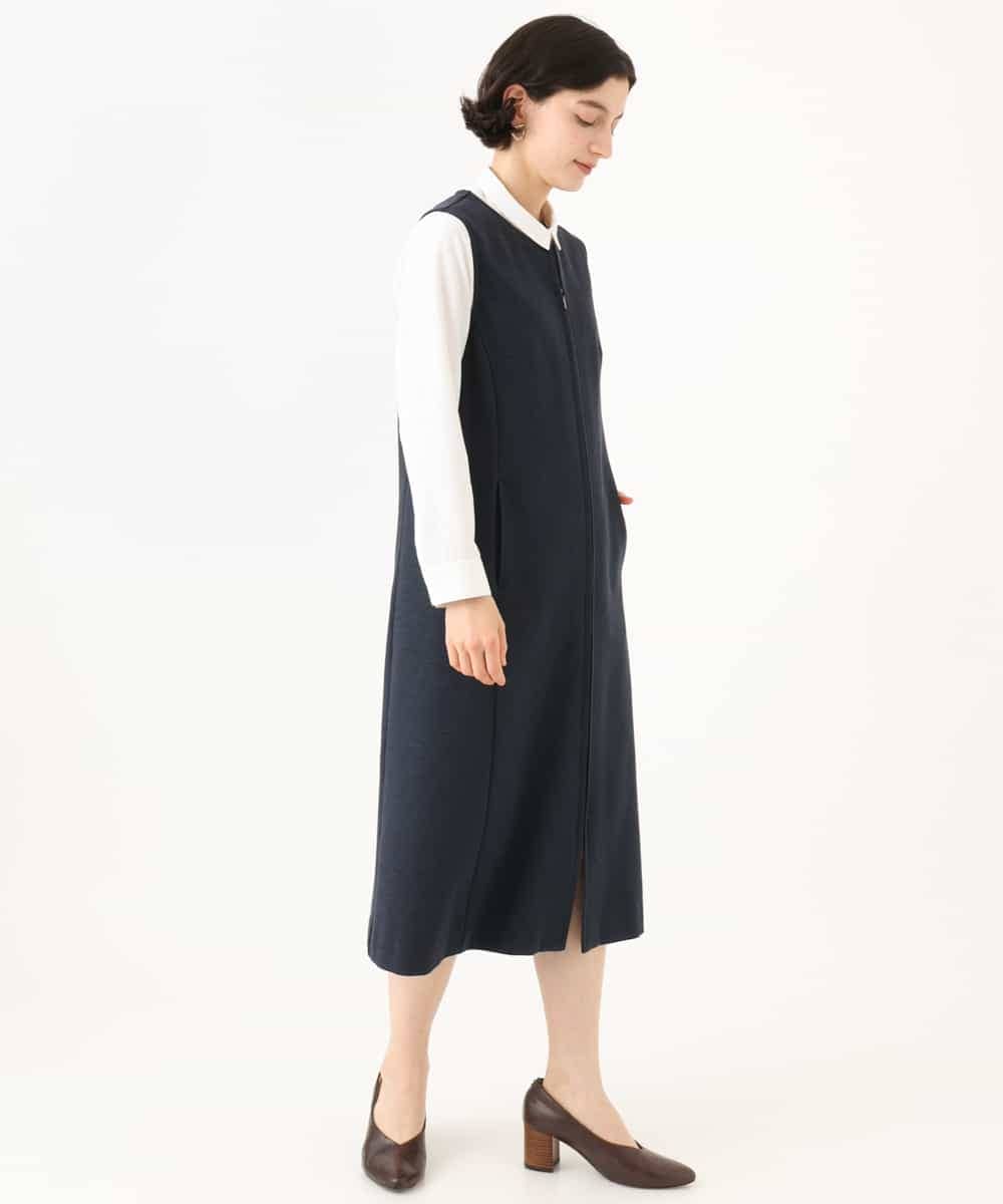 NHEAI83330 GIANNI LO GIUDICE(小さいサイズ)(メゾン ドゥ サンク) [セットアップ対応]デニムジャージージャンパースカート ネイビー