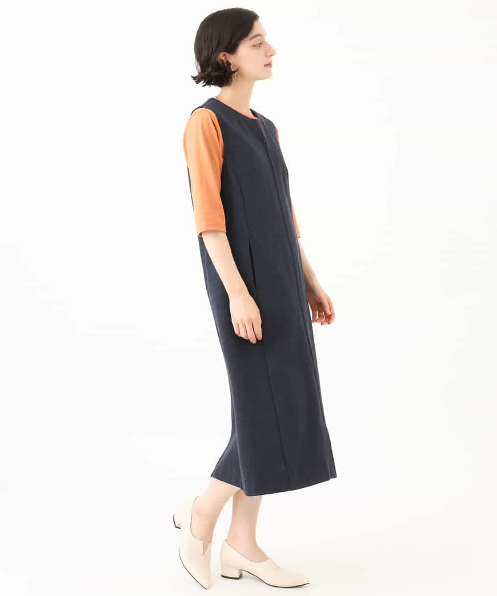 NHEAI83330 GIANNI LO GIUDICE(小さいサイズ)(メゾン ドゥ サンク) [セットアップ対応]デニムジャージージャンパースカート ネイビー