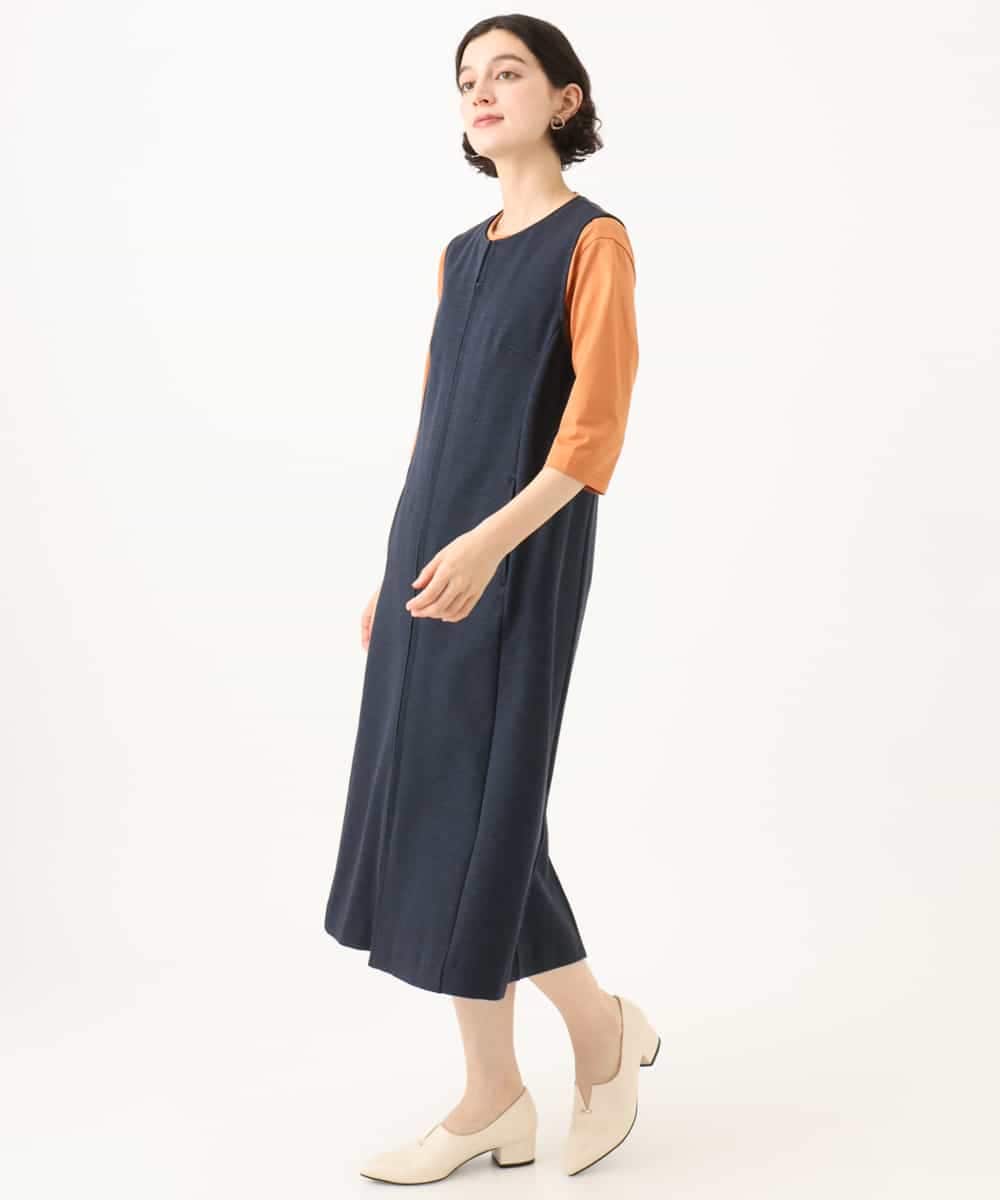 NHEAI83330 GIANNI LO GIUDICE(小さいサイズ)(メゾン ドゥ サンク) [セットアップ対応]デニムジャージージャンパースカート ネイビー