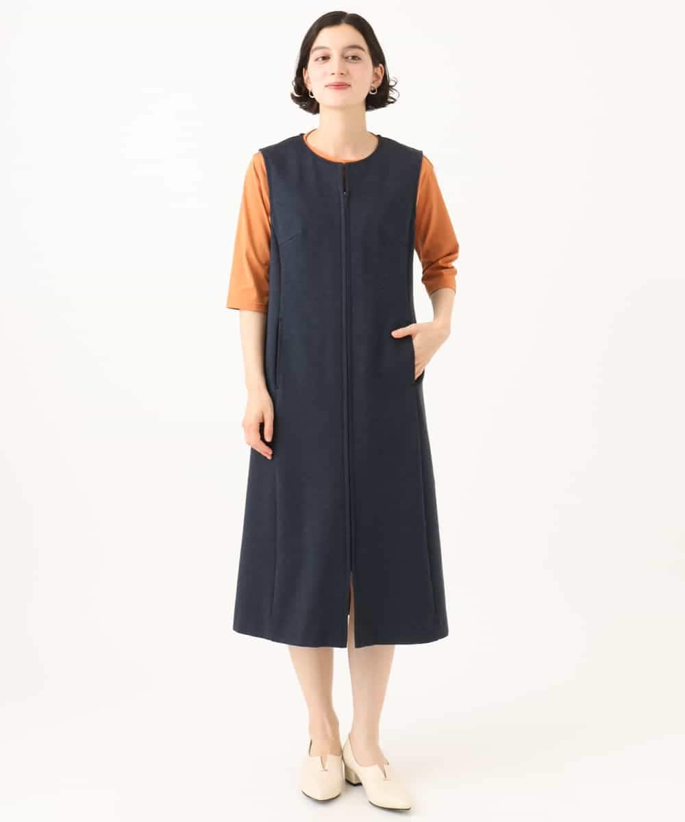 NHEAI83330 GIANNI LO GIUDICE(小さいサイズ)(メゾン ドゥ サンク) [セットアップ対応]デニムジャージージャンパースカート ネイビー