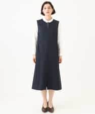 NHEAI83330 GIANNI LO GIUDICE(小さいサイズ)(メゾン ドゥ サンク) [セットアップ対応]デニムジャージージャンパースカート ネイビー