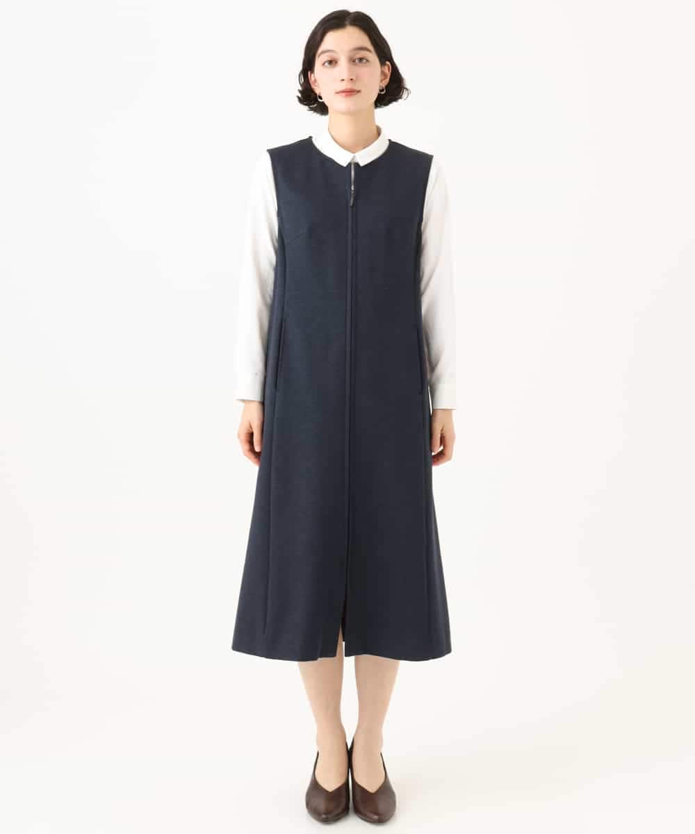 NHEAI83330 GIANNI LO GIUDICE(小さいサイズ)(メゾン ドゥ サンク) [セットアップ対応]デニムジャージージャンパースカート ネイビー