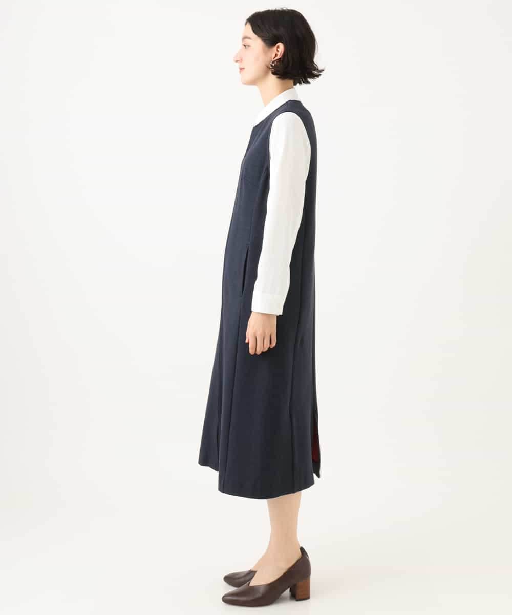 NHEAI83330 GIANNI LO GIUDICE(小さいサイズ)(メゾン ドゥ サンク) [セットアップ対応]デニムジャージージャンパースカート ネイビー