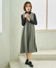 NHEAI89360 GIANNI LO GIUDICE(小さいサイズ)(メゾン ドゥ サンク) [セットアップ対応]チェック柄ジャンパースカート ブラック系