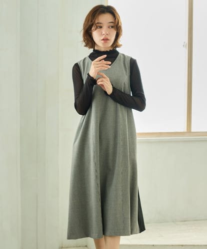 NHEAI89360 GIANNI LO GIUDICE(小さいサイズ) [セットアップ対応]チェック柄ジャンパースカート