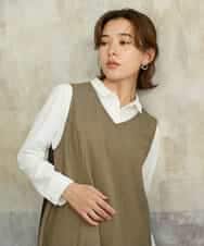 NHEAI89360 GIANNI LO GIUDICE(小さいサイズ)(メゾン ドゥ サンク) [セットアップ対応]チェック柄ジャンパースカート ブラウン系
