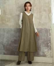 NHEAI89360 GIANNI LO GIUDICE(小さいサイズ)(メゾン ドゥ サンク) [セットアップ対応]チェック柄ジャンパースカート ブラウン系