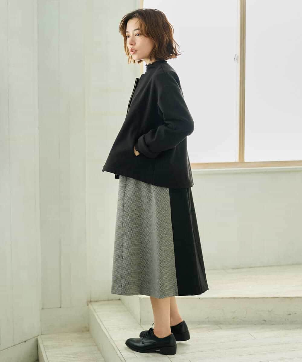 NHEAI89360 GIANNI LO GIUDICE(小さいサイズ)(メゾン ドゥ サンク) [セットアップ対応]チェック柄ジャンパースカート ブラウン系
