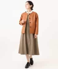 NHEAI89360 GIANNI LO GIUDICE(小さいサイズ)(メゾン ドゥ サンク) [セットアップ対応]チェック柄ジャンパースカート ブラウン系