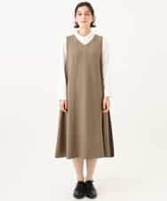 NHEAI89360 GIANNI LO GIUDICE(小さいサイズ)(メゾン ドゥ サンク) [セットアップ対応]チェック柄ジャンパースカート ブラウン系
