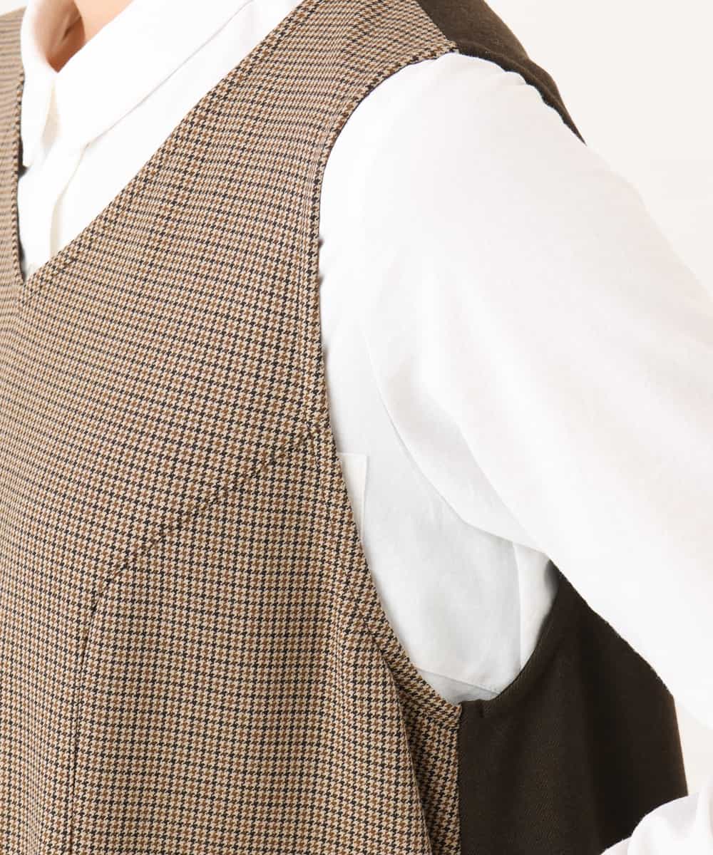 NHEAI89360 GIANNI LO GIUDICE(小さいサイズ)(メゾン ドゥ サンク) [セットアップ対応]チェック柄ジャンパースカート ブラウン系
